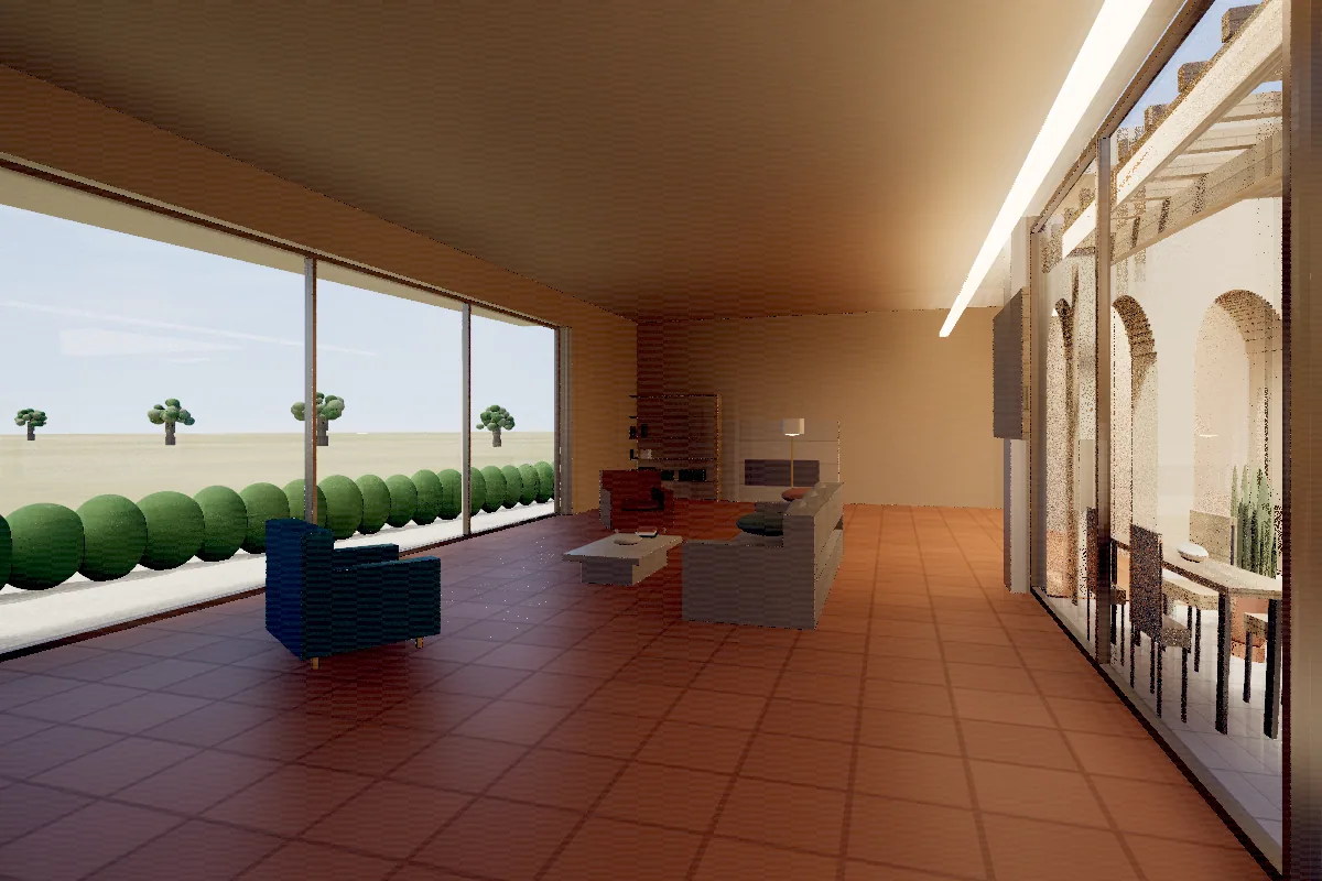 A living room prepared and photographed for sale